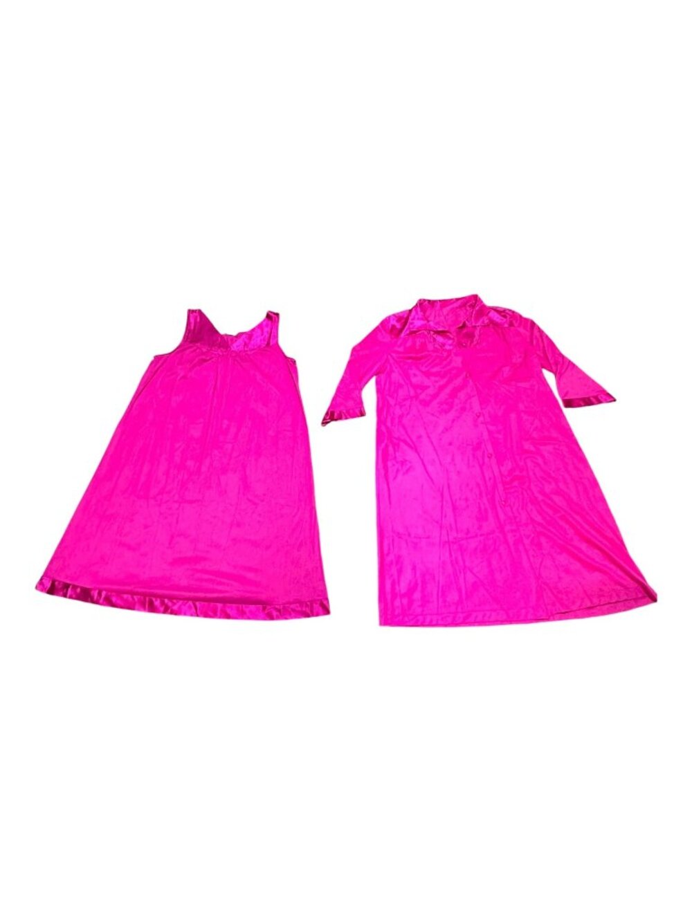 Vanity Fair Womens Vintage Pink Nightgown Robe Set Size Large Housecoat Pajamas